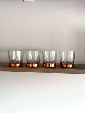 Arcoroc Copper Base Clear Whiskey Glasses - Set of 4